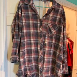 Buckle brand distressed light flannel